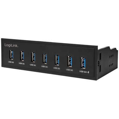 LOGILINK USB hub, 7-portni, interni 5,25", brzo punjenje